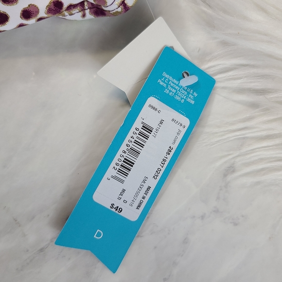 Ambrielle Snakeskin Maroon Gold Macrame Tankini - Picture 5 of 8